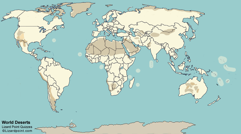 map of World deserts