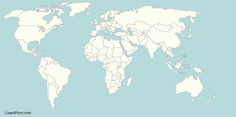 blank map of world with rivers