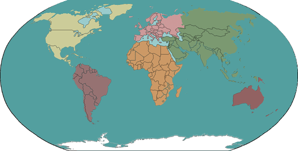 map of the 7 continents and oceans