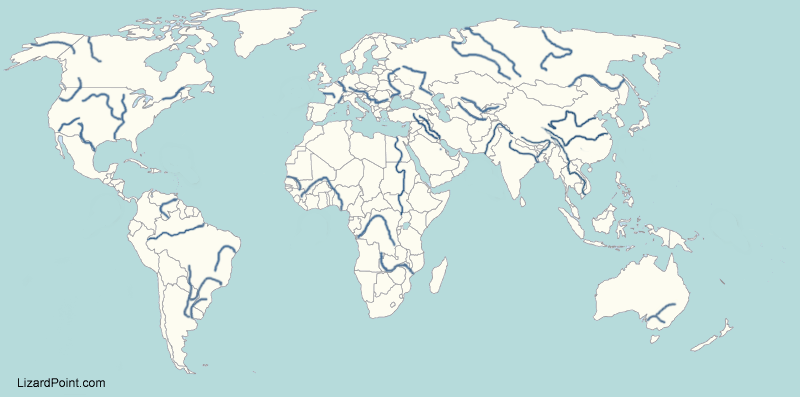 World Map Rivers And Mountains   World Rivers 