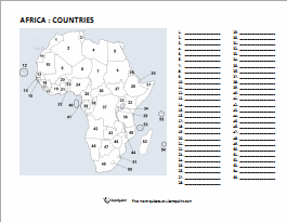 Fill In Map Of Africa Map VectorCampus Map   Africa Print Numbered 