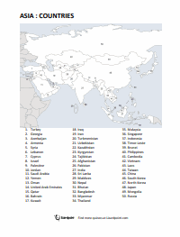 Asia Map Test Images Asia Map Quiz Blank Asia Map Quiz South My XXX   Asia Print Numbered Labeled 