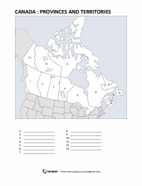 blank map of canada worksheet