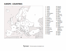 Numbered Map Of Europe Lizard Point Quizzes   Blank and Labeled Maps to print