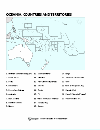 Seterra Australia And Oceania Lizard Point Quizzes - Blank And Labeled Maps To Print