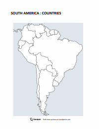 South America Blank Map and Country Outlines - GIS Geography