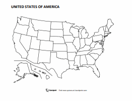 Empty 50 States Map Lizard Point Quizzes - Blank And Labeled Maps To Print