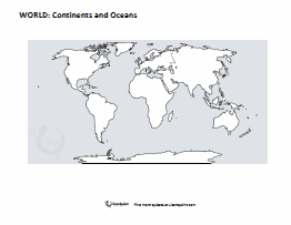 blank map of the world continents and oceans