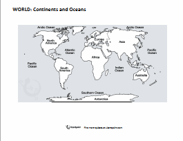 blank world map with countries worksheet
