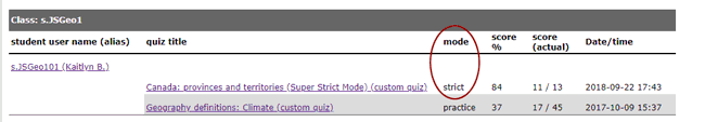 Customize quiz mode options not available